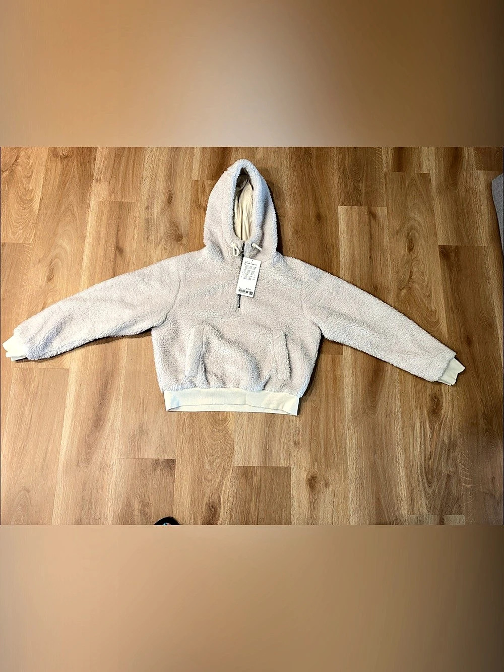lululemon Sherpa 1/2 Zip Fleece Half-Zip Hoodie White Size 8 NWT